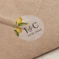 Sicily Initials & Date Printed Wedding Stickers