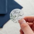 Watercolour Leaves Thank You Printed Wedding Stickers