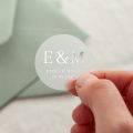 Floral Line Drawing Initials & Details Foiled Wedding Stickers