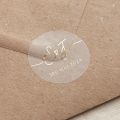 Minimal Script Initials Foiled Wedding Stickers