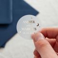 Moon & Stars Names & Date Foiled Wedding Stickers