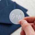 Scattered Hearts Initials Foiled Wedding Stickers