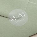 Simple Elegance Initials Foiled Wedding Stickers