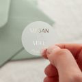 Simple Elegance Names & Date Foiled Wedding Stickers