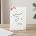 Pressed Floral Personalised Script Surname Wedding Guest Book