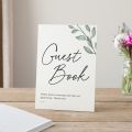 Watercolour Leaves Personalised Surname Wedding Guest Book