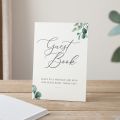 Blue Eucalyptus Personalised Surname Wedding Guest Book