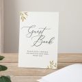 Gold Leaves Personalised Initials Wedding Guest Book