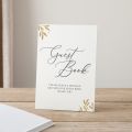 Gold Leaves Personalised Surname Wedding Guest Book