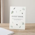 Watercolour Leaves Personalised Wreath Wedding Guest Book
