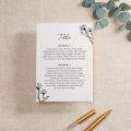 Floral Line Drawing Printed Invitation Details Card