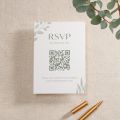 Watercolour Leaves Printed Invitation Details Card