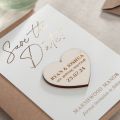 Autograph Foiled Save the Date with Heart Magnet
