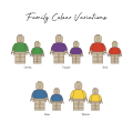A5 Wooden Character Family Print