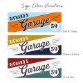 Classic Stripe Design Metal Garage Sign