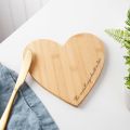 Custom Text or Quote Heart-Shaped Wooden Chopping Board