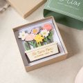 Family of Birth Flowers in Mini Wooden Planter
