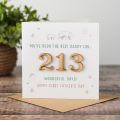 Wooden Numbers First Father's Day Time Card