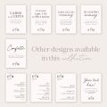 Floral Line Drawing Small Printed Wedding Signs