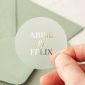 51mm Minimal Names Foiled Wedding Stickers