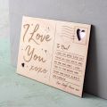 Engraved Wooden ‘I Love You’ Postcard