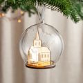 Metallic Mirror Church Couple's First Christmas Bauble