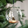 Metallic Couple's Silhouette & Frosted Arch Personalised Christmas Bauble