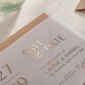 Foiled Vellum Modern Elegance Save The Date with Bold Date