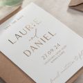 White Foiled Modern Elegance Save the Date with Bold Names