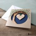 Wooden Anniversary Hanging Heart Tree Keepsake Card