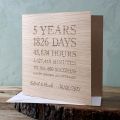 Wooden Time Card- Square (5th Anniversary)