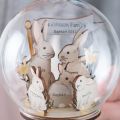 Personalised 3D Wooden Bunny Family Easter Bauble