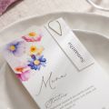 Pressed Floral White Wedding Menus