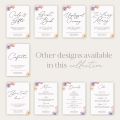 Pressed Floral Small Printed Wedding Menu Signs