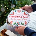 Festive Scandi Pattern Christmas Cake Tin