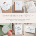 White Printed Scattered Hearts Portrait Save the Date