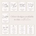 Scattered Hearts Small Printed Wedding Menu Signs