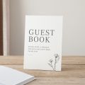 Initials with Floral Line Drawing Wedding Guest Book