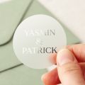 51mm Minimal Names Foiled Wedding Stickers