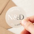 51mm Initials and Details Foiled Wedding Stickers