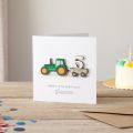 Wooden Tractor Birthday Keepsake Card