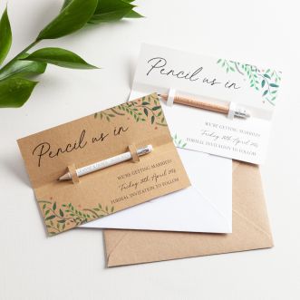 Entwined Leaf 'Pencil Us In' Save the Date