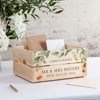 Green Eucalyptus Wedding Card & Gift Crate