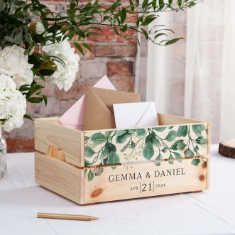 Blue Eucalyptus Wedding Card & Gift Crate