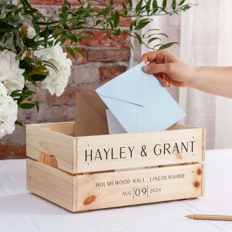 Simple Elegance Names & Date Wedding Card & Gift Crate