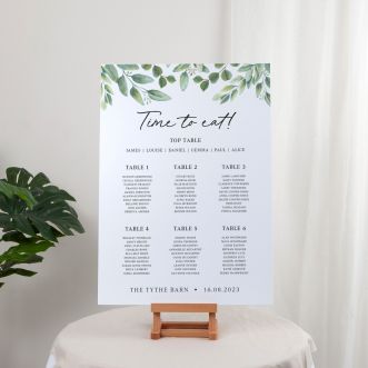 Green Eucalyptus Wedding Seating Plan Sign