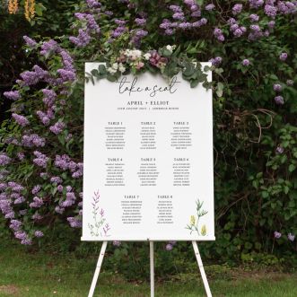 Wildflowers Wedding Seating Plan Sign