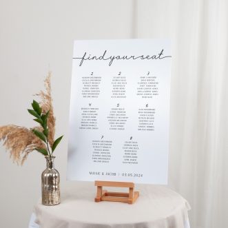 Minimal Script Wedding Seating Plan Sign