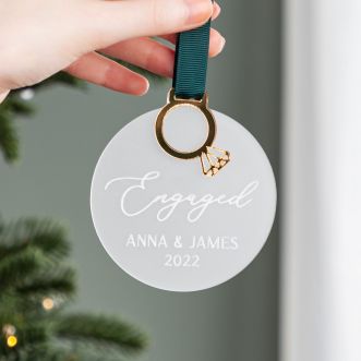 Engagement Acrylic Hanging Decoration with Gold Ring Charm