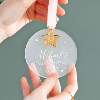 Acrylic Hanging Decoration with Gold Star Charm